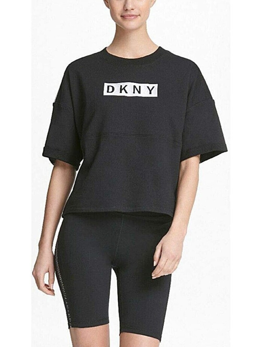 DKNY Womens Relaxed Logo Top Size M